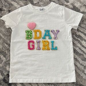 Lola & the Boys Sequin BDAY GIRL Tee